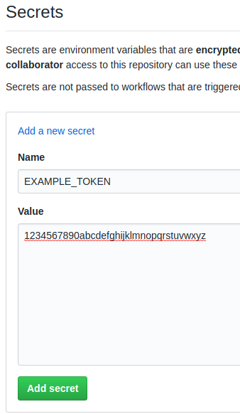 GitHub Repository Secret creation setup